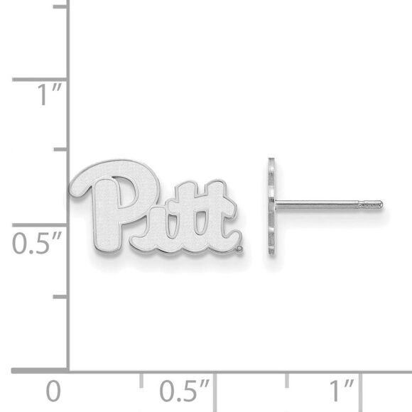 10k White Gold University of Pittsburgh XS (Tiny) Post Earrings